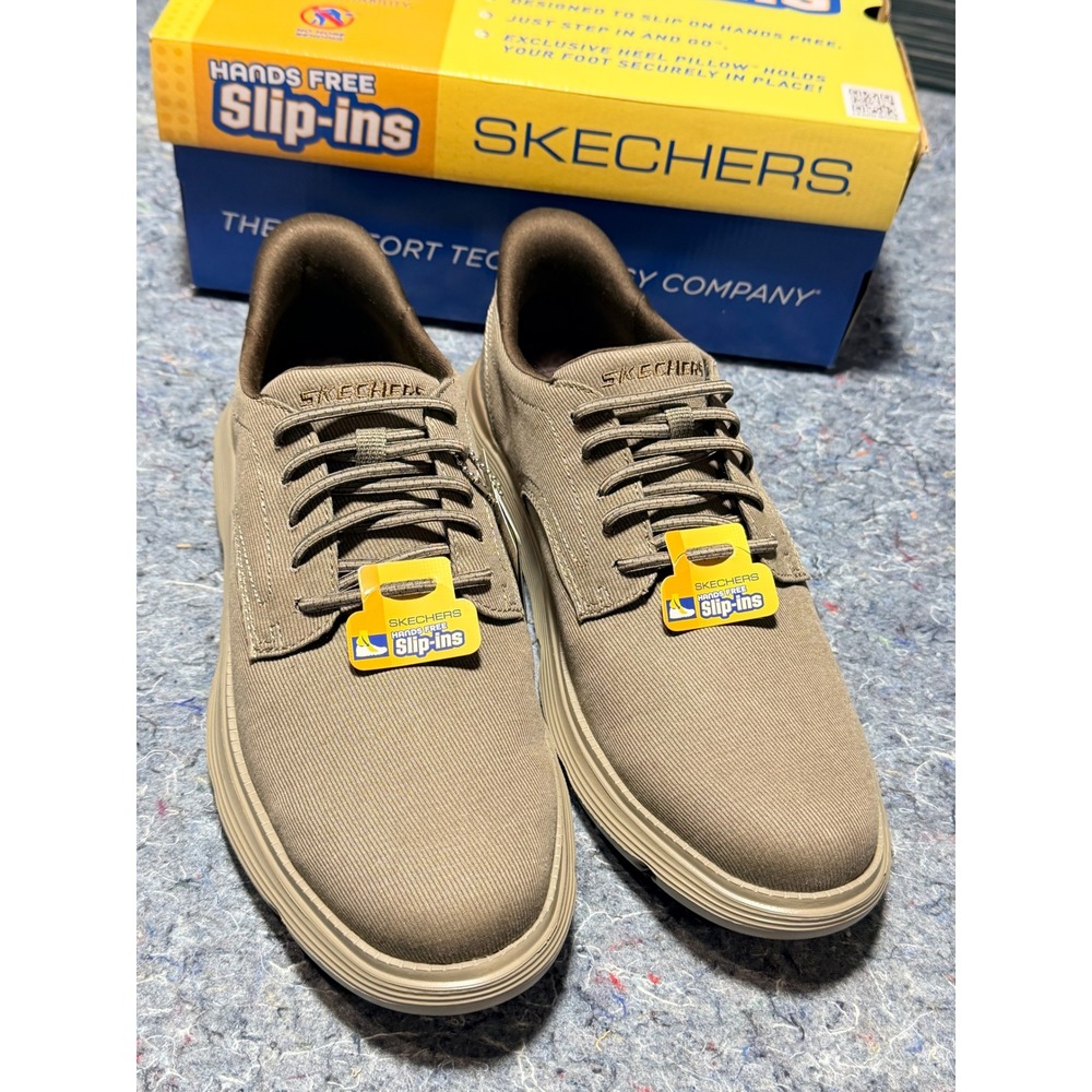 Skechers Hands‎ Free Slip Ins Mens Size 11 Dark Taupe Air Cooled Memory Foam